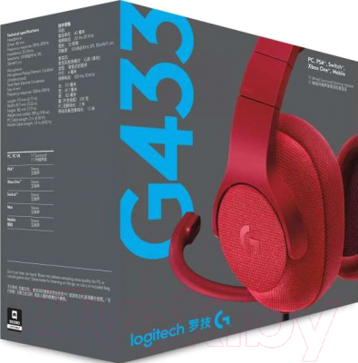 Наушники-гарнитура Logitech G433 / 981-000652 (красный)