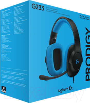 Наушники-гарнитура Logitech Gaming Headset G233 Prodigy Wired / L981-000703 (black/cyan)