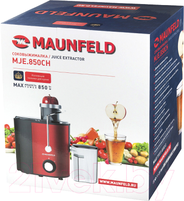 Соковыжималка электрическая Maunfeld MJE.850CH (вишневый с перламутром)