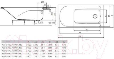 Ванна акриловая Kolo Comfort Plus  (150x75 / XWP1450000)