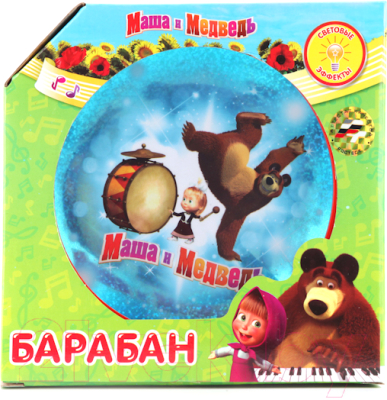 Музыкальная игрушка Играем вместе Барабан Маша и медведь / B672011-R2