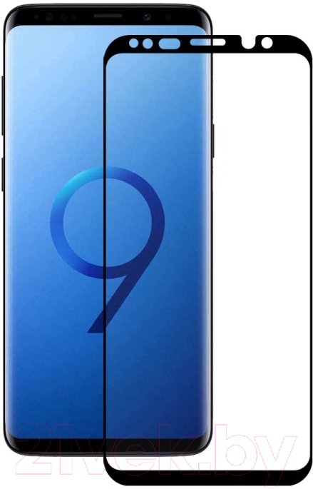 Защитное стекло для телефона Case 3D для Samsung Galaxy S9 Plus (черный глянец) — фото 1