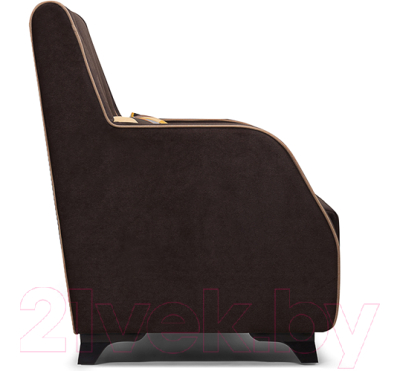 Кресло мягкое Woodcraft Шеффилд шоколодный велюр (рыжий велюр (кант)/Romb A04)