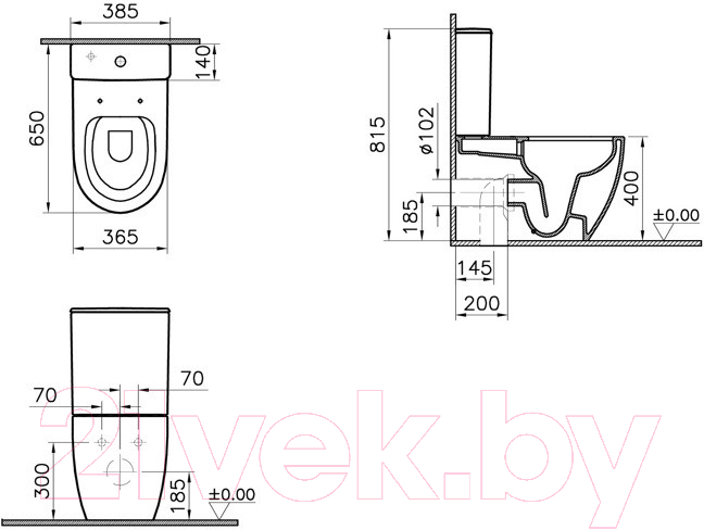 Унитаз напольный VitrA Sento / 9830B003-7203