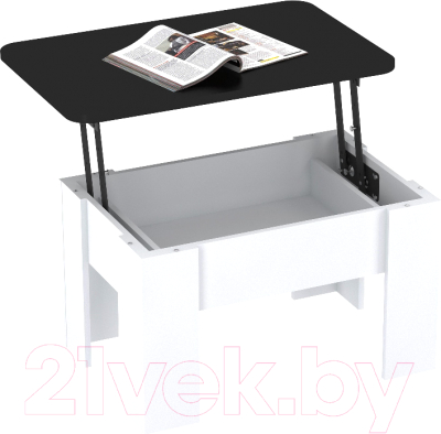 Журнальный столик ВасКо Купертино СТ 80-05 (белый/черный)