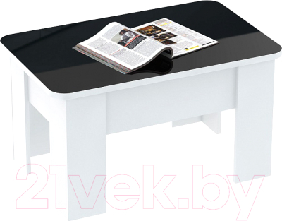 Журнальный столик ВасКо Купертино СТ 80-05 (белый/черный/белый)