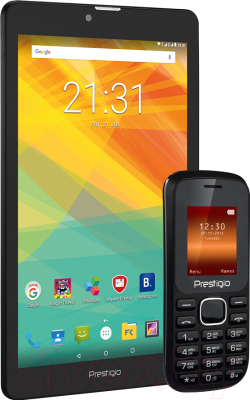 Планшет Prestigio Muze 3708 8GB 3G / PMT3708_3G_C_CIS (+ телефон PFP1180DUOBLACK)