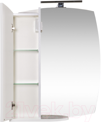 Шкаф с зеркалом для ванной Аква Родос Глория 65 ZGLP65L с подсветкой / АР0002083