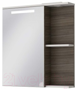 Шкаф с зеркалом для ванной Ювента Sofia New СнШНЗ-75 (серый/коричневый)