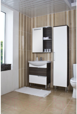 Шкаф с зеркалом для ванной Ювента Sofia New СнШНЗ-75 (серый/коричневый)