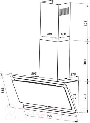 Вытяжка наклонная Pyramida TV 60 M BL