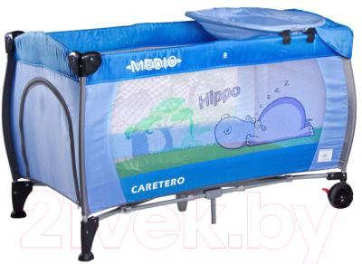 Кровать-манеж Caretero Medio (голубой)