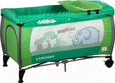 Кровать-манеж Caretero Medio (зеленый)