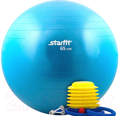 Фитбол гладкий Starfit GB-102 65см с насосом (синий)