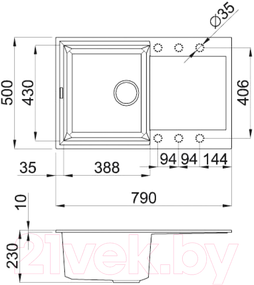 Мойка кухонная Elleci Easy 300 Tortora G43 / LGY30043 — фото 2