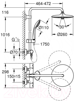 Душевая система GROHE Euphoria System 260 27296002