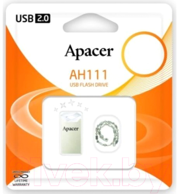 Usb flash накопитель Apacer AH111 Silver 16GB (AP16GAH111CR-1)