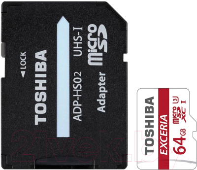 Карта памяти Toshiba Exceria M302 microSDXC 64Gb с адаптером (THN-M302R0640EA)