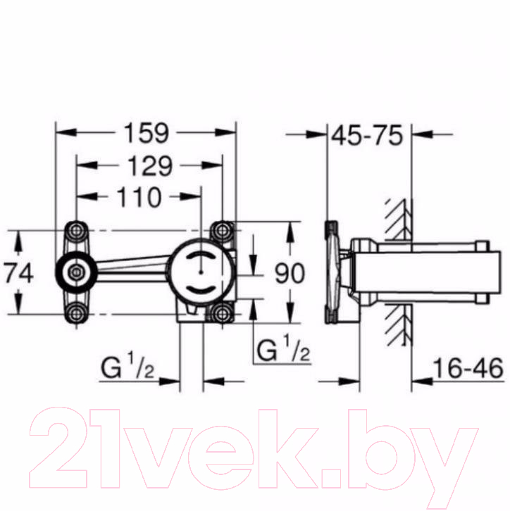 Встраиваемый механизм смесителя GROHE Atrio 23571000