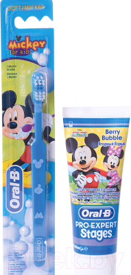 Зубная щетка Oral-B Mickey for Kids Soft +зубная паста Pro-Expert ягодный взрыв 75мл