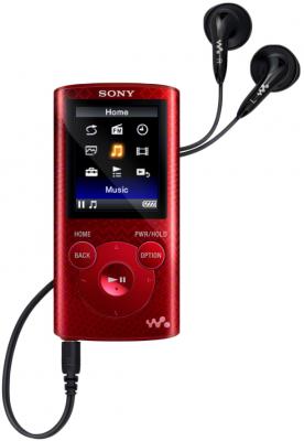 MP3-плеер Sony NWZ-E383R - общий вид с наушниками