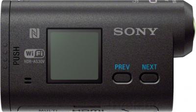 Экшн-камера Sony HDR-AS30VE - вид сбоку, дисплей