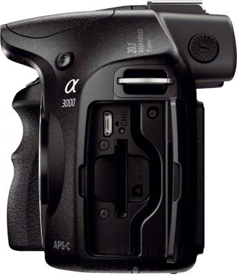 Беззеркальный фотоаппарат Sony ILC-E3000KB - вид спереди