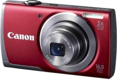 Компактный фотоаппарат Canon PowerShot A3500 (красный) - общий вид