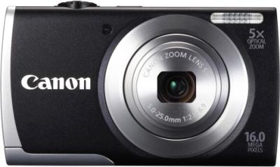 Компактный фотоаппарат Canon PowerShot A3500 (черный) - вид спереди