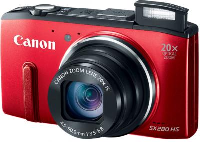 Компактный фотоаппарат Canon PowerShot SX280 HS (Red) - общий вид