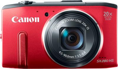 Компактный фотоаппарат Canon PowerShot SX280 HS (Red) - вид спереди