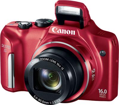 Компактный фотоаппарат Canon PowerShot SX170 IS (красный) - общий вид