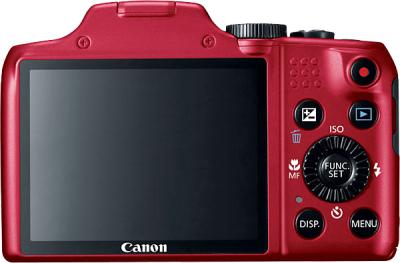 Компактный фотоаппарат Canon PowerShot SX170 IS (красный) - вид сзади