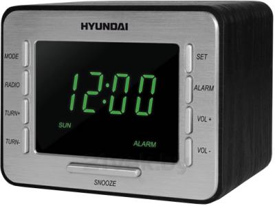 Радиочасы Hyundai H-1508 (Black-Green) - общий вид