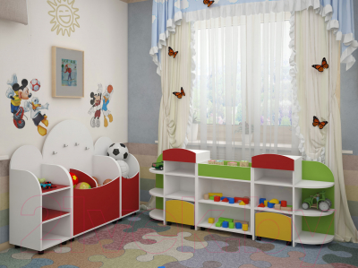 Односпальная кровать детская Славянская столица ДУ-КО14-12 (белый/зеленый)