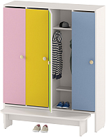Шкаф для детской одежды Славянская столица ДУ-Ш4 (белый/желтый/зеленый/розовый/синий) - 