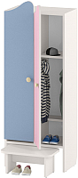 Шкаф для детской одежды Славянская столица ДУ-ШР2-2 (белый/синий/розовый) - 
