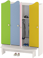 Шкаф для детской одежды Славянская столица ДУ-ШР4-2 (белый/желтый/зеленый/розовый/синий) - 