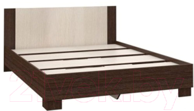 Двуспальная кровать Империал Аврора 160 с основанием (венге/дуб молочный)