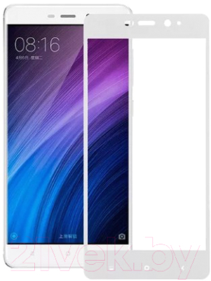 Защитное стекло для телефона Case Full Screen для Redmi 4X (белый) - общий вид