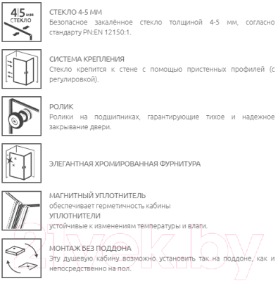 

Душевой уголок Radaway, Classic A 1700 90x90 / 30001-04-05
