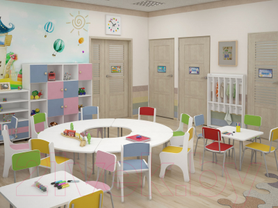 Стол для детского сада Славянская столица ДУ-СИ9 (белый/желтый)
