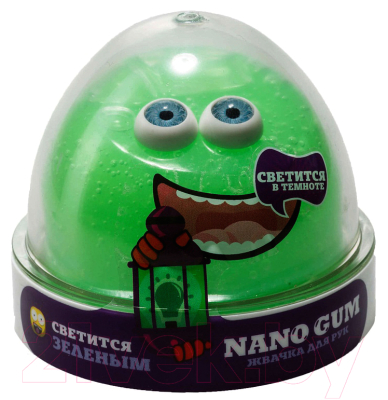 Слайм NanoGum Жвачка для рук / NGGG50 (светится зеленым)