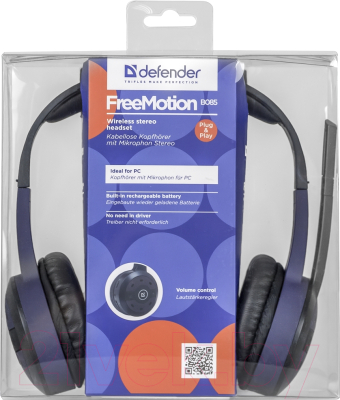 Наушники-гарнитура Defender FreeMotion B085 / 63085 (фиолетовый)