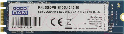 SSD диск Goodram S400U 240GB (SSDPB-S400U-240-80)