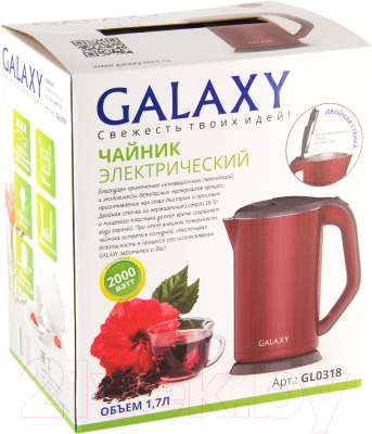 Электрочайник Galaxy GL 0318 (красный)