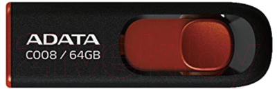 Usb flash накопитель A-data C008 Black-Red 64 Гб (AC008-64G-RKD)