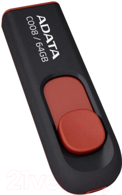 Usb flash накопитель A-data C008 Black-Red 64 Гб (AC008-64G-RKD)