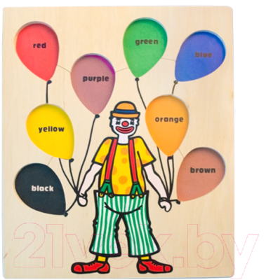 Развивающая игра Играй с умом Рамка-вкладыш Клоун / 5011