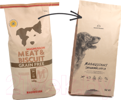 Сухой корм для собак Magnusson Grain Free Meat&Biscuit / F251400 (14кг)